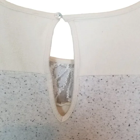 Sundance Womens M Ivory French Terry Knit Lace Sle - Picture 9 of 9